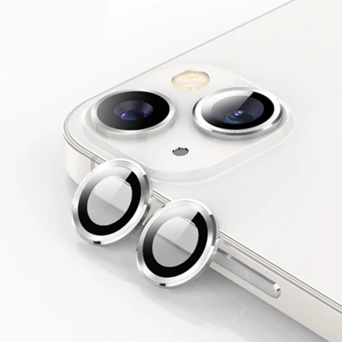 Nevamel ALLY İPhone 13 - 13 Mini 3D Metal Çerçeveli Kamera Lens Koruyucu-(5775)