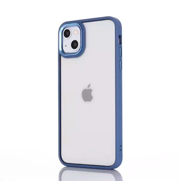 Nevamel Ally iPhone 13 6.1inç Kılıf Parlak Renkli Çerçeveli Ultra Lüx TPU Silikon Kılıf-(5775)