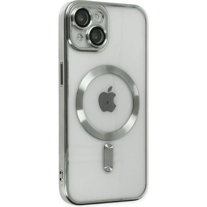 Nevamel ALLY iPhone 14 6.1inç Renkli Kenar Lazer Çerçeveli Magsafe Uyumlu Silikon Kılıf-(5775)