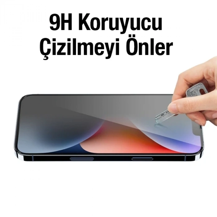 Nevamel ALLY İPhone 14 Plus 6.7 3D Full Privacy Gizlilik Cam Ekran Koruyucu Anti-Spy-(5775)