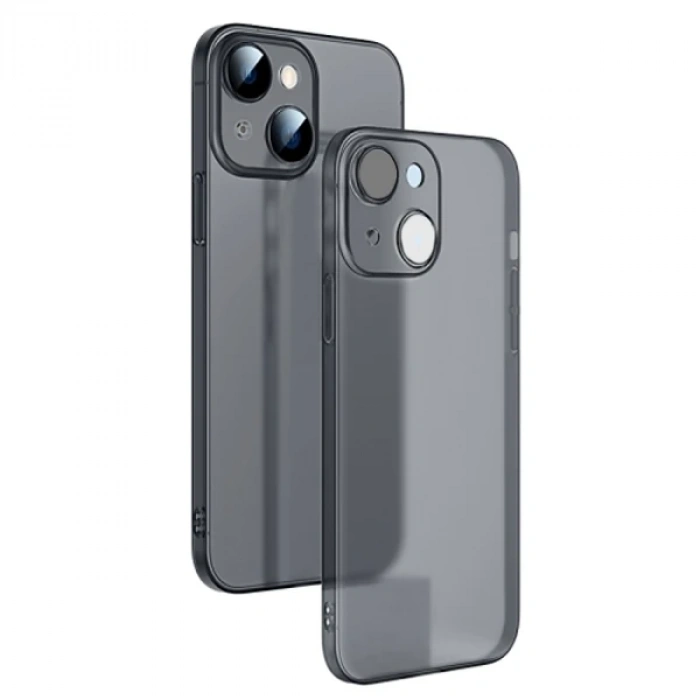Nevamel Ally iPhone 14 Plus 6.7inch Frosted Glass Şeffaf Kamera Korumalı Kılıf-(5775)