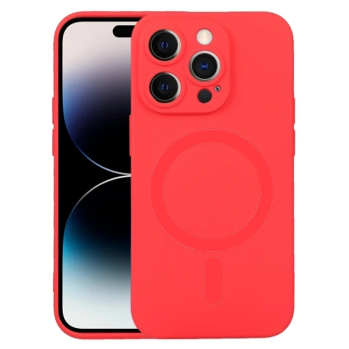 Nevamel ALLY iPhone 14 Pro 6.1inç Liquid Silica Magsafe Uyumlu Silikon Kılıf-(5775)