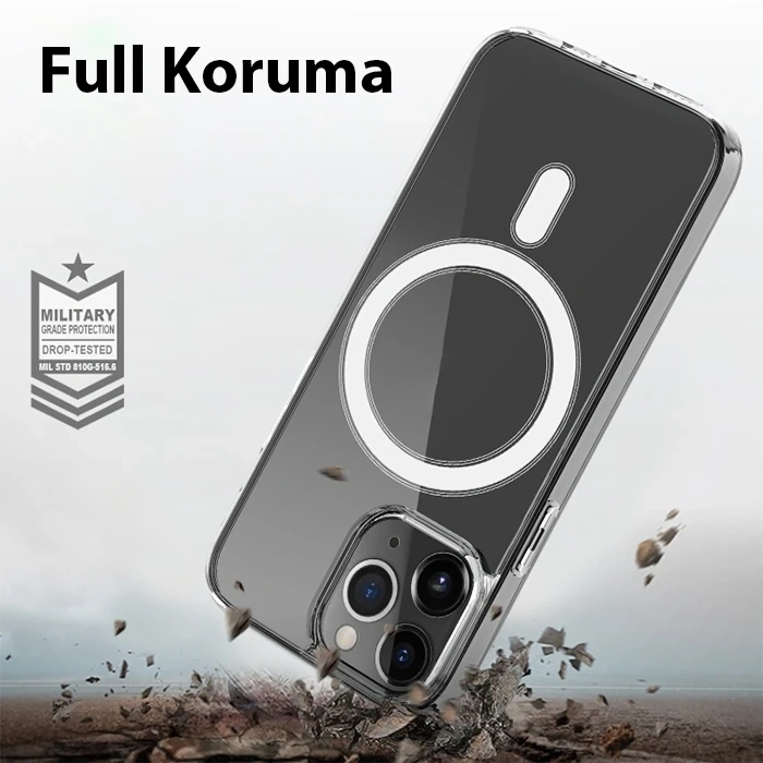 Nevamel ALLY iPhone 14 Pro 6.1inç Magsafe Uyumlu Manyetik Sert Silikon Kılıf-(5775)