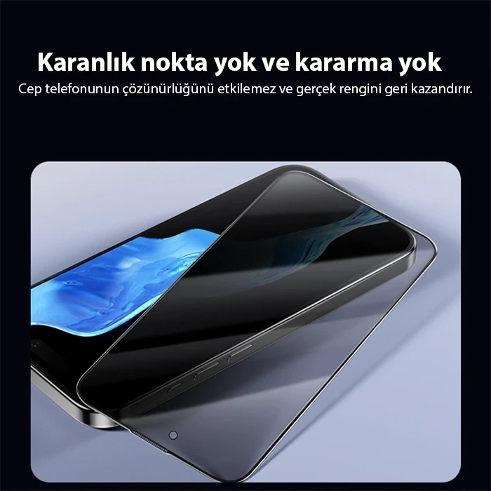 Nevamel Ally iPhone 14 Pro Privacy Hayalet Full Koruma Tempered Cam Ekran Koruyucu-(5775)