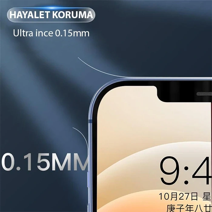 Nevamel ALLY iPhone 15 Hidrojel Hayalet Yan Alt Üst Kaplama Koruyucu Film-(5775)