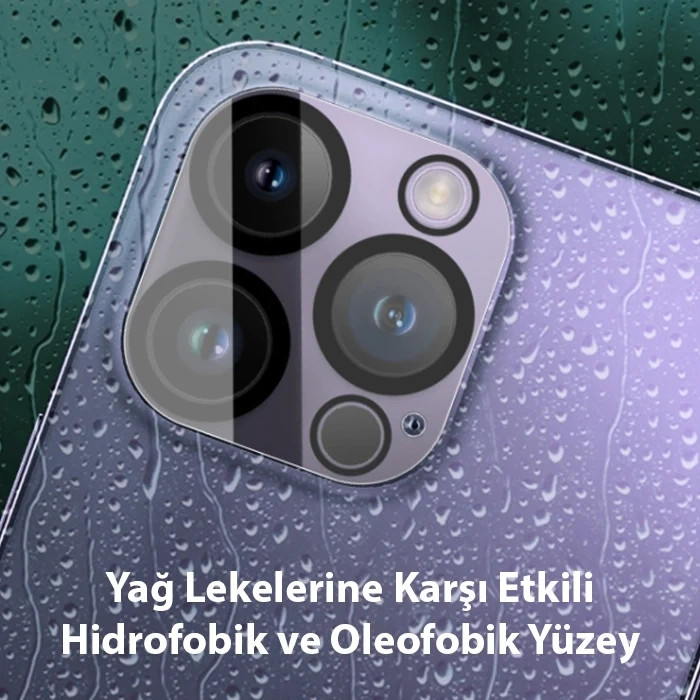Nevamel Ally iPhone 15 Pro-15 Pro Max Full Tempered Kamera Lens Koruma Camı-(5775)