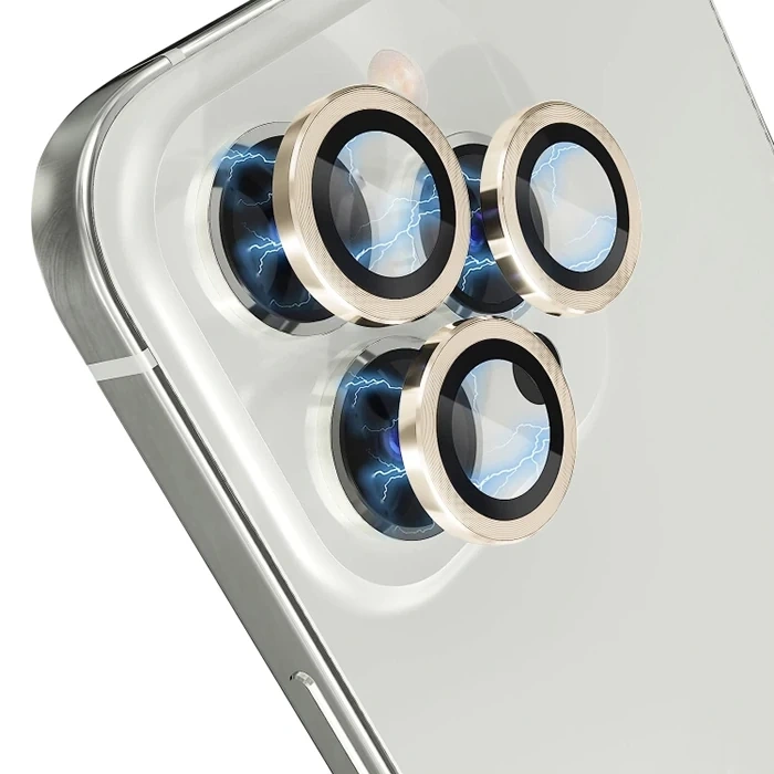 Nevamel ALLY iPhone 15 Pro/15 Pro Max Kamera Lens Koruma Camı-(5775)