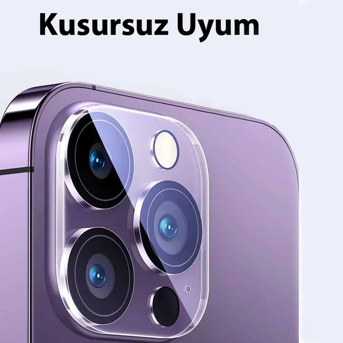 Nevamel Ally iPhone 15 Pro-15 Pro Max Premium Kamera Lens Koruma Camı-(5775)