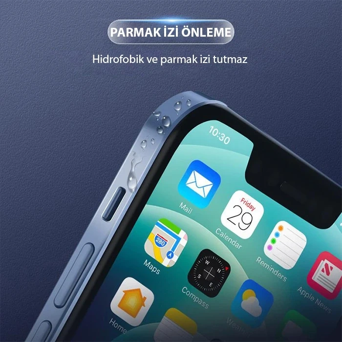Nevamel ALLY iPhone 15 Pro Hidrojel Hayalet Yan Alt Üst Kaplama Koruyucu Film-(5775)