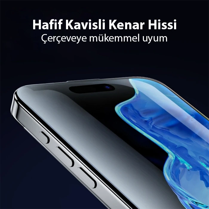 Nevamel Ally iPhone 15 Pro Max Full Hd Kırılmaz Cam Ekran Koruyucu-(5775)
