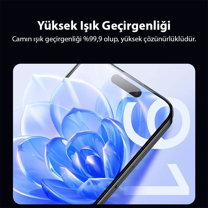 Nevamel Ally iPhone 15 Pro Max Full Hd Kırılmaz Cam Ekran Koruyucu-(5775)
