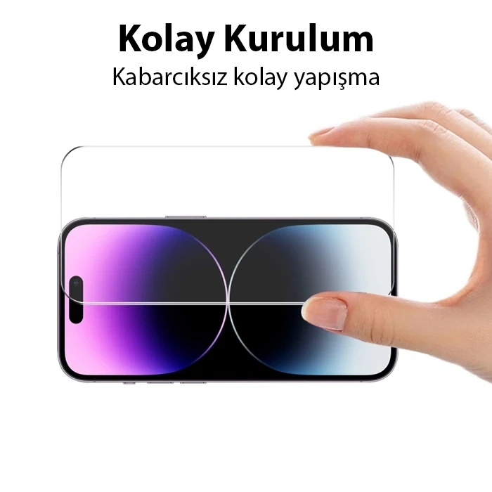 Nevamel Ally iPhone 15 Pro Max Full HD Tempered Kırılmaz Cam Ekran Koruyucu-(5775)