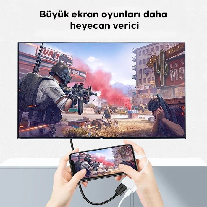 Nevamel ALLY  İPhone 15 Type-c to Type-c + HDMI Çevirici Kablo Dijital AV Adaptörü-(5775)