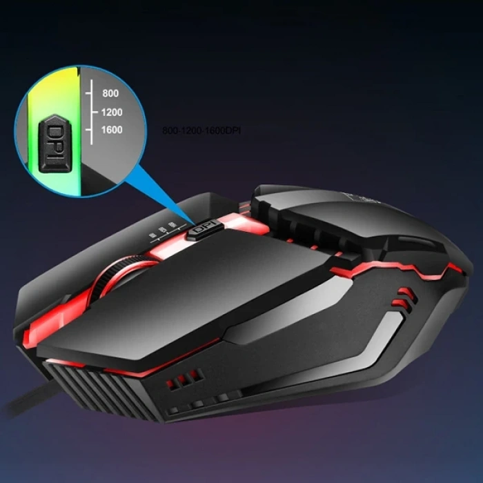 Nevamel ALLY K3  Işıklı Kablolu Oyuncu- Gaming Mouse-(5775)