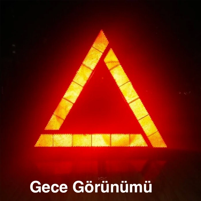 Nevamel Ally Katlanabilir Araç Oto Acil Durum Arıza Reflektörü Yansıtıcı Dur İşareti-(5775)