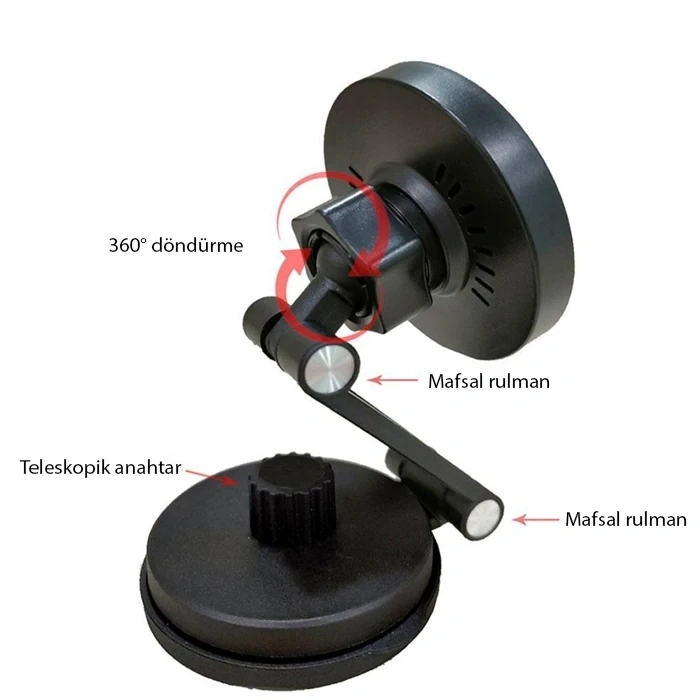 Nevamel Ally LE-07 Torpido Üstü Araç İç Ve Masa Üstüi Magsafe Telefon Tutucu-(5775)