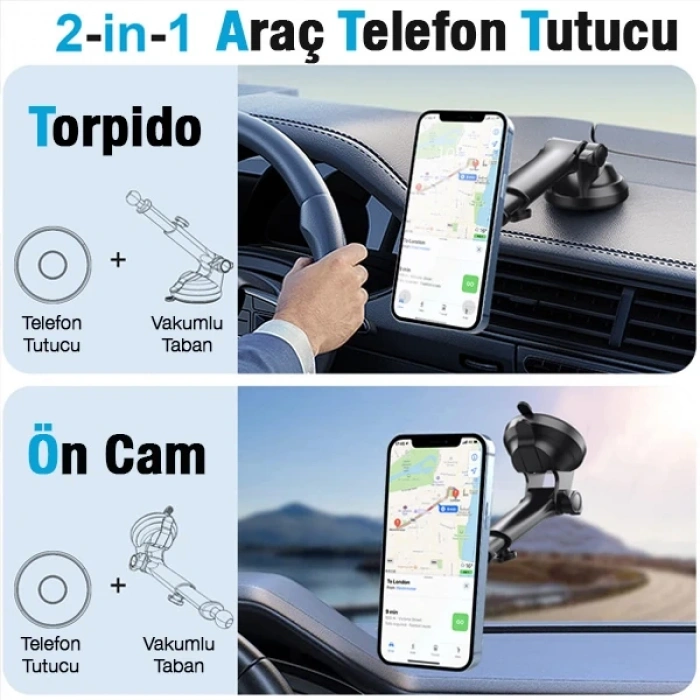 Nevamel ALLY MA-151C Magsafe Torpido Üstü Araç Tutucu-(5775)