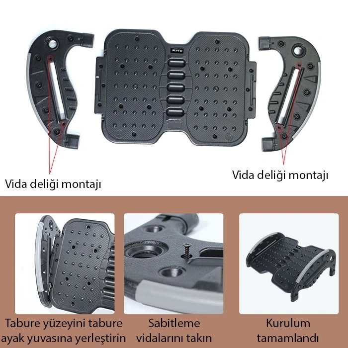 Nevamel ALLY Masa Altı Ayaklık Masa Altı Ayak Desteği Ortopedik Ayak Standı-(5775)