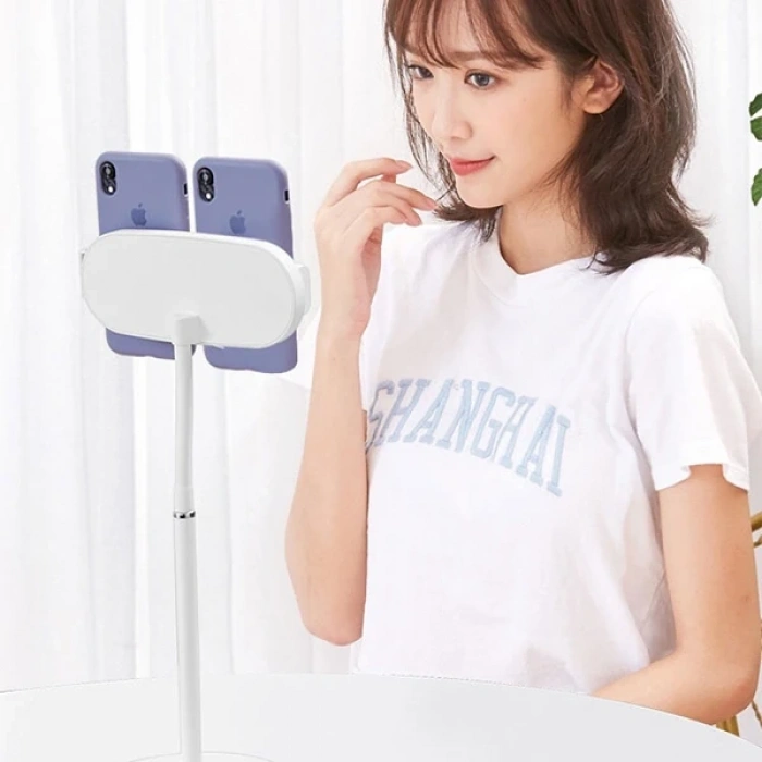 Nevamel ALLY Masa Üstü 2 Telefon Tutucu Stand YoutuberCanlı Yayın Selfie TikTok Makeup-(5775)