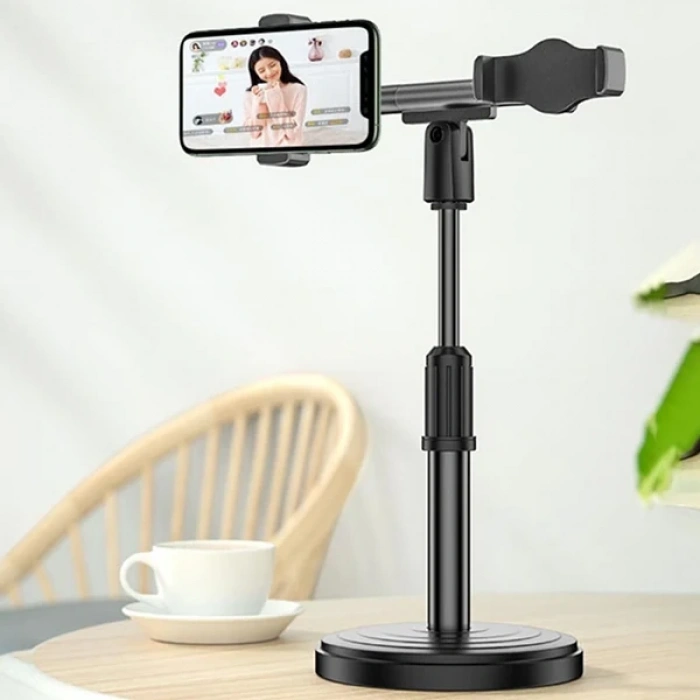 Nevamel ALLY Masaüstü Youtube Tiktok Canlı Yayın Çift Telefon Tutucu Stand-(5775)