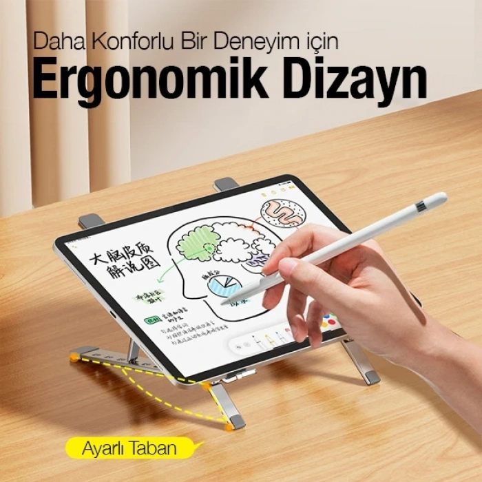 Nevamel ALLY MC N3-2 Katlanabilir Metal Masaüstü Laptop Standı-(5775)