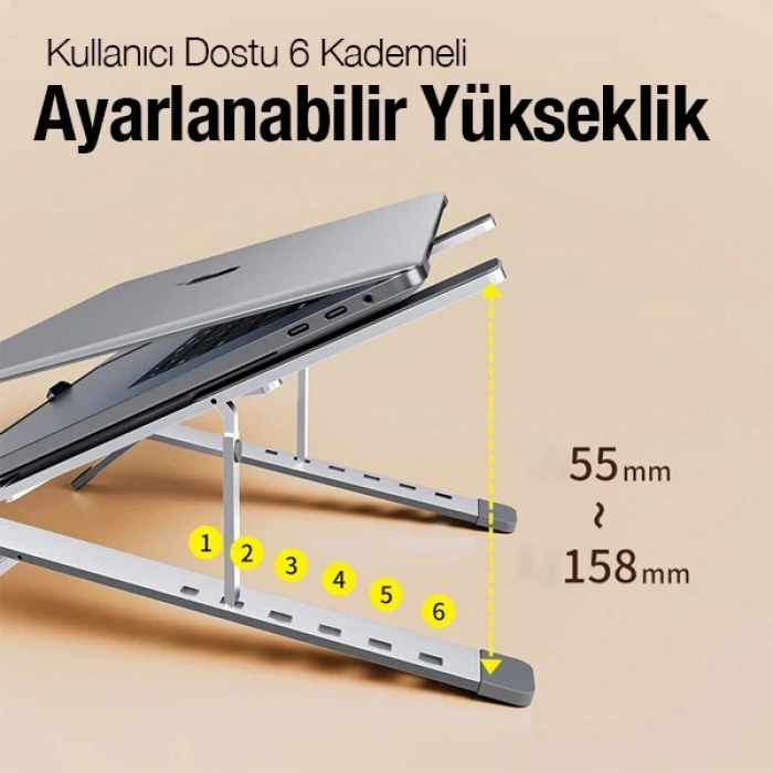 Nevamel ALLY MC N3-2 Katlanabilir Metal Masaüstü Laptop Standı-(5775)