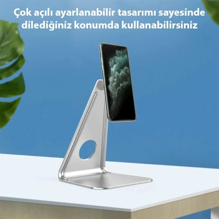 Nevamel ALLY Metal Masa Üstü Standlı Mıknatıslı Tablet Telefon Tutucu-(5775)
