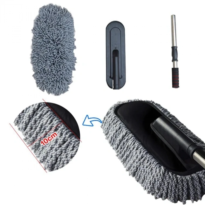 Nevamel ALLY Mikrofiber Püsküllü Araba Yıkama Temizleme Fırçası Toz Alma Fırçası-(5775)