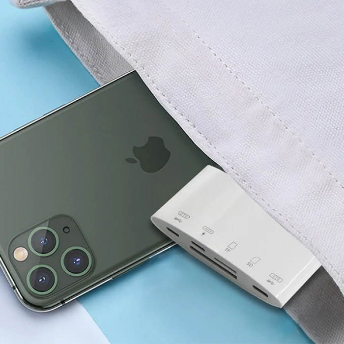 Nevamel Ally NK-1040+Plus İPhone Lightning To SD/TF Card Usb Kamera Adaptörü-(5775)