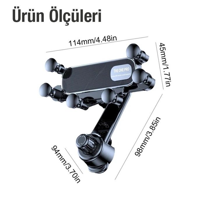 Nevamel ALLY One Pro 360° Dönebilen Araç İçi Havalandırma Telefon Tutucu-(5775)