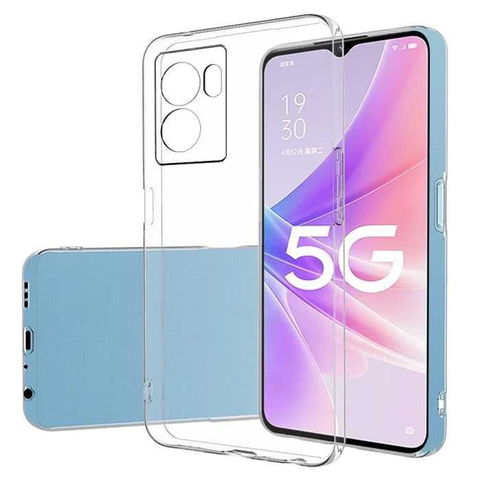 Nevamel Ally OPPO A57 (2022) Kılıf Kamera Korumalı Ultra İnce Şeffaf Silikon Kılıf-(5775)