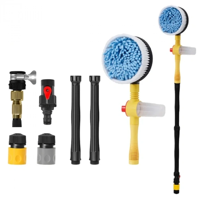 Nevamel ALLY Otomatik Dönen Araç Yıkama Fırçası Mikrofiber Araba Yıkama Paspas Sabunluk Set-(5775)