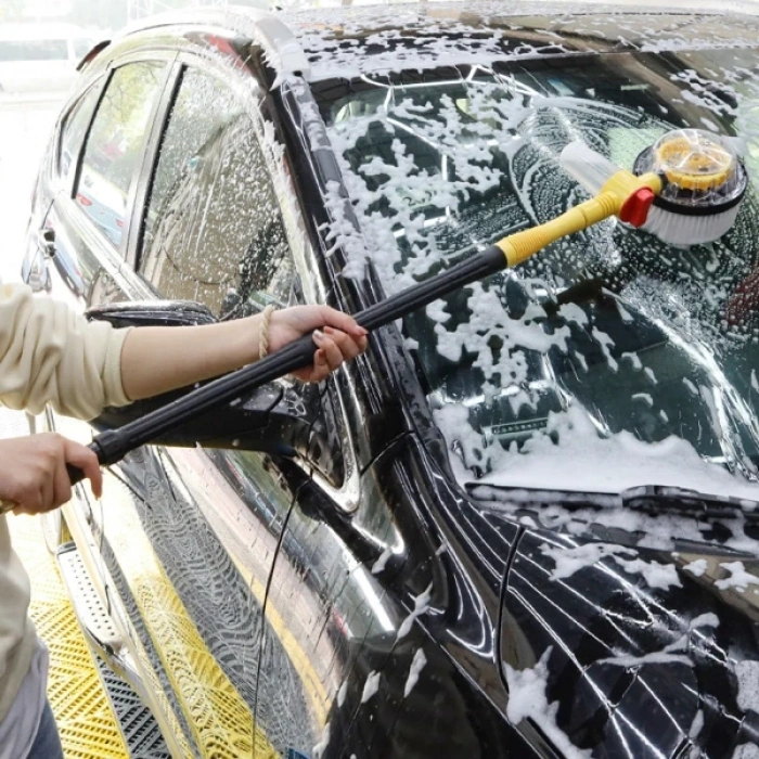 Nevamel ALLY Otomatik Dönen Araç Yıkama Fırçası Mikrofiber Araba Yıkama Paspas Sabunluk Set-(5775)