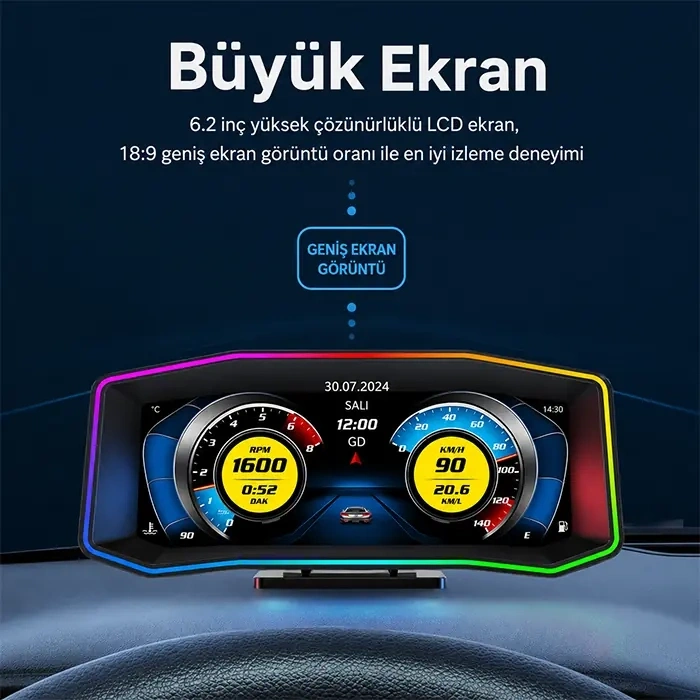 Nevamel® Ally P4 OBD2 + GPS Head Up Display HUD Dijital Hız Göstergesi-(5775)