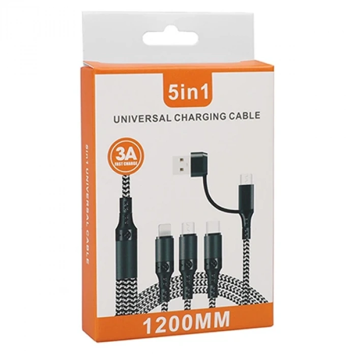 Nevamel Ally PD IPhone li?ghtni?ng Type-c Mi?kro Hizli All in 1 Sarj Kablosu  Kopmaz Halat 1.20-(5775)