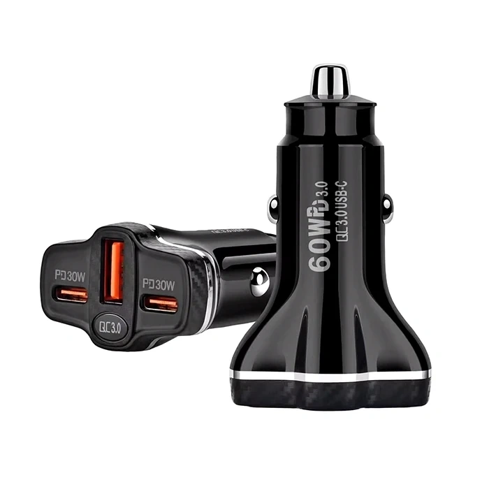 Nevamel ALLY PD62 2xType-C + USB 78W Araç Çakmaklık Hızlı Şarj Aleti Araç Şarjı-(5775)