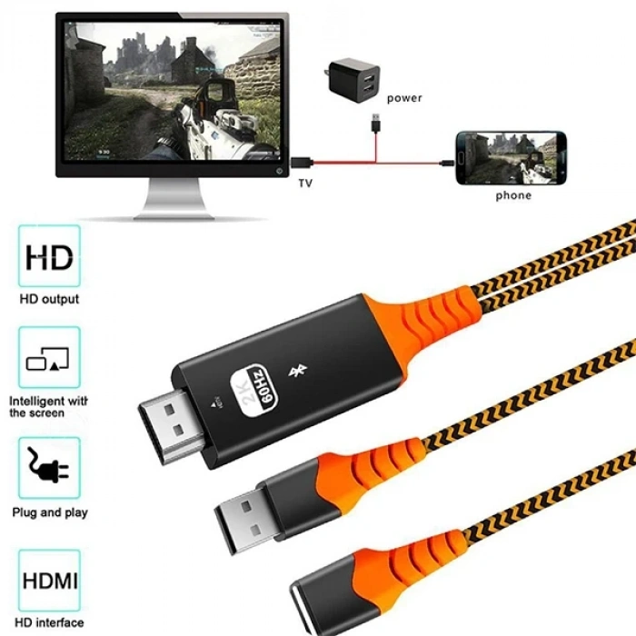 Nevamel Ally Phone Usb HDTV Cable Lightning Type C hdmi kablosu-(5775)