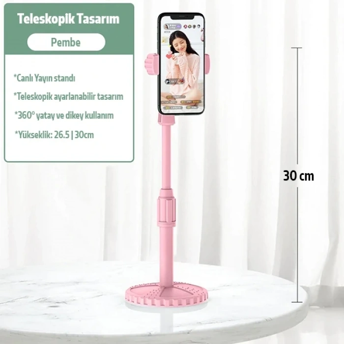 Nevamel ALLY Portatif 360 ° Masaüstü Cep Telefonu Standı - Tutucu-(5775)