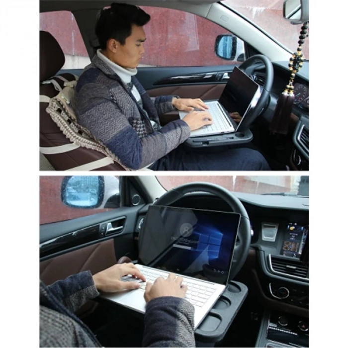 Nevamel ALLY Portatif Araç Direksiyon İçecek Tutucu Bilgisayar Masası-(5775)