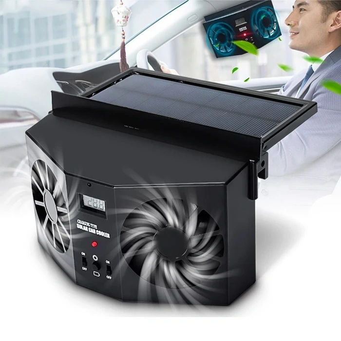 Nevamel Ally R-8032 Güneş Enerjili Çift Fanlı Solar Oto Araç Havalandırma-(5775)