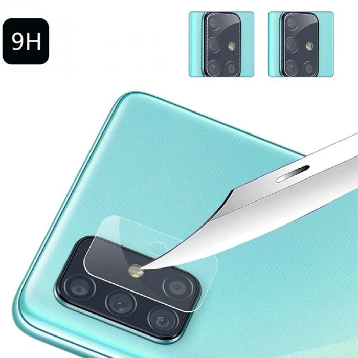 Nevamel Ally Samsung Galaxy A71 Tempered Kamera Koruyucu Kırılmaz Cam-(5775)
