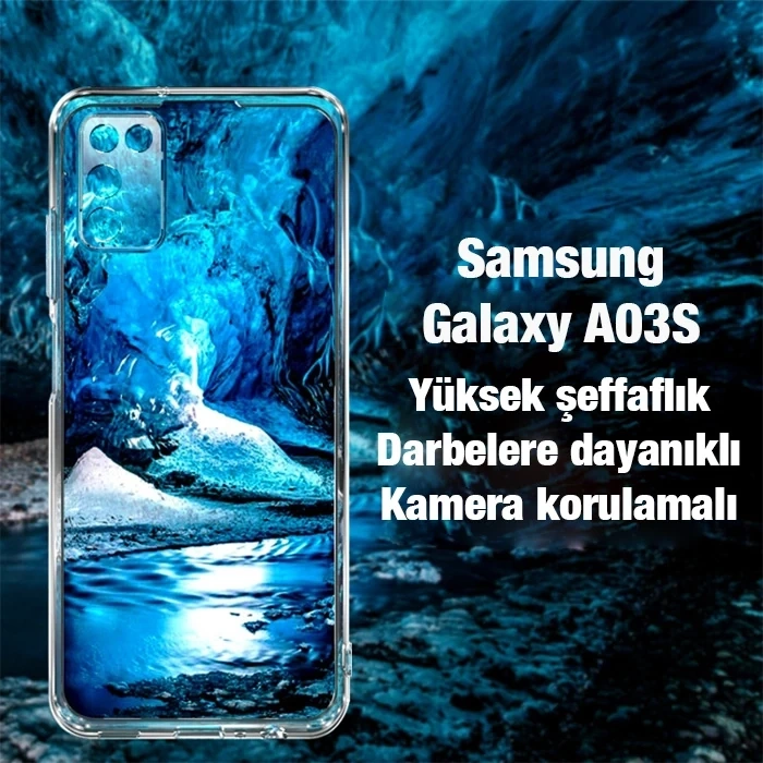 Nevamel Ally SM Galaxy A03S Kılıf Kamera Korumalı Ultra İnce Şeffaf Silikon Kılıf-(5775)