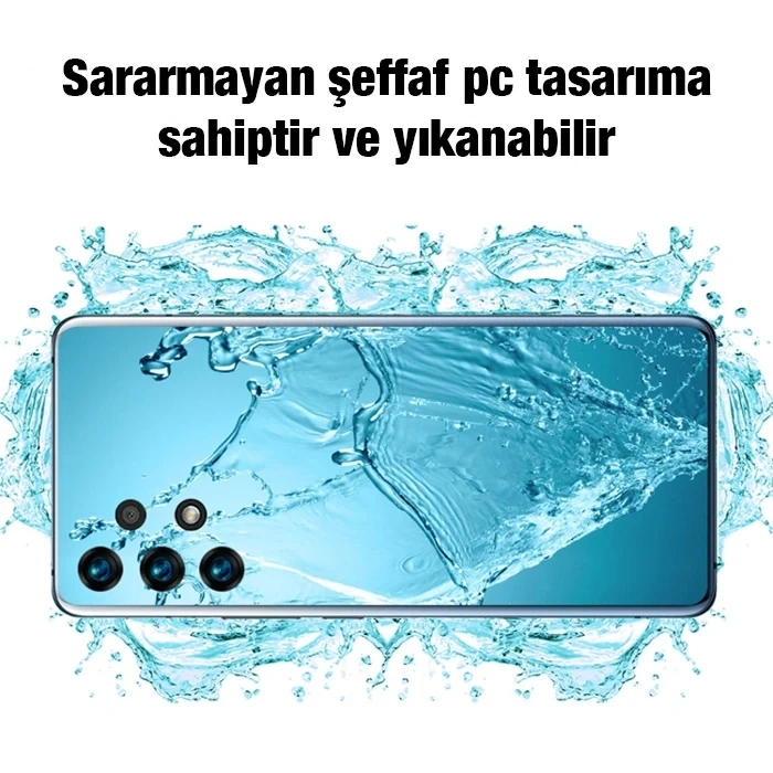 Nevamel Ally SM Galaxy A13 4G Kılıf Kamera Korumalı Ultra İnce Şeffaf Silikon-(5775)