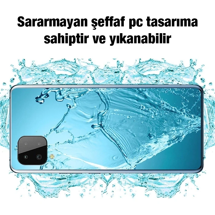 Nevamel ALLY SM Galaxy A22 4G Kılıf Kamera Korumalı Ultra İnce Şeffaf Silikon Kılıf-(5775)