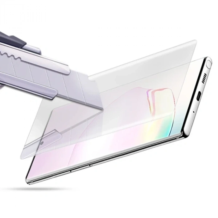 Nevamel Ally Sm Galaxy Note 20 Full Uv Liquid+Uv Işık 3d Kırılmaz Cam Ekran Koruyucu-(5775)