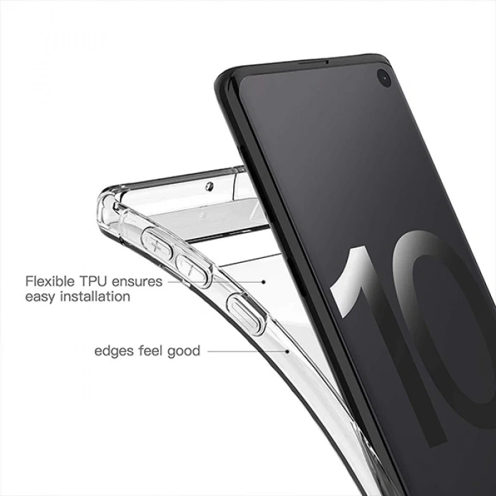 Nevamel Ally Sm Galaxy S10 Anti-Drop Darbe Emici Silikon Kılıf-(5775)