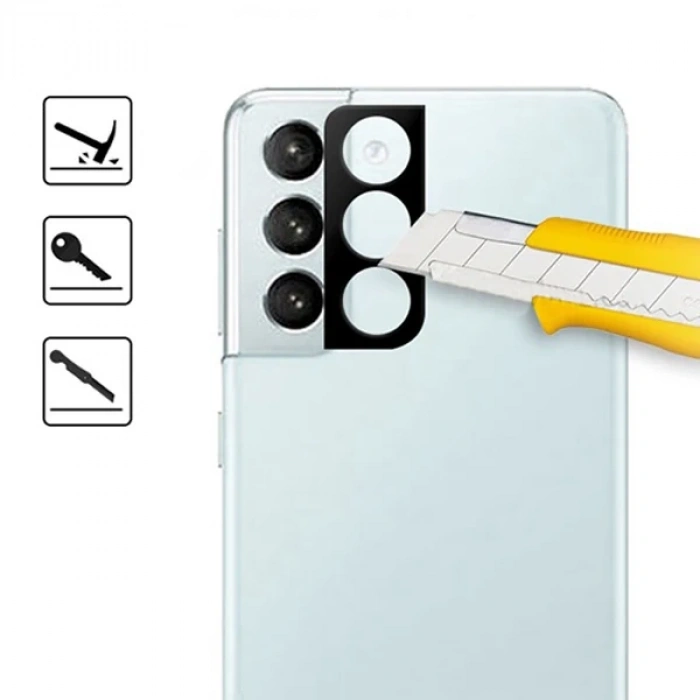 Nevamel ALLY SM Galaxy S21+Plus HD 3D Full Tempered Cam Kamera Koruyucu-(5775)