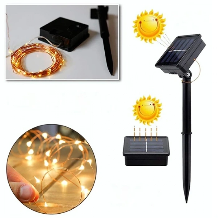 Nevamel ALLY Solar Güneş Enerjili Dış Bahçe Aydınlatma Su Geçirmez Led 10M-(5775)