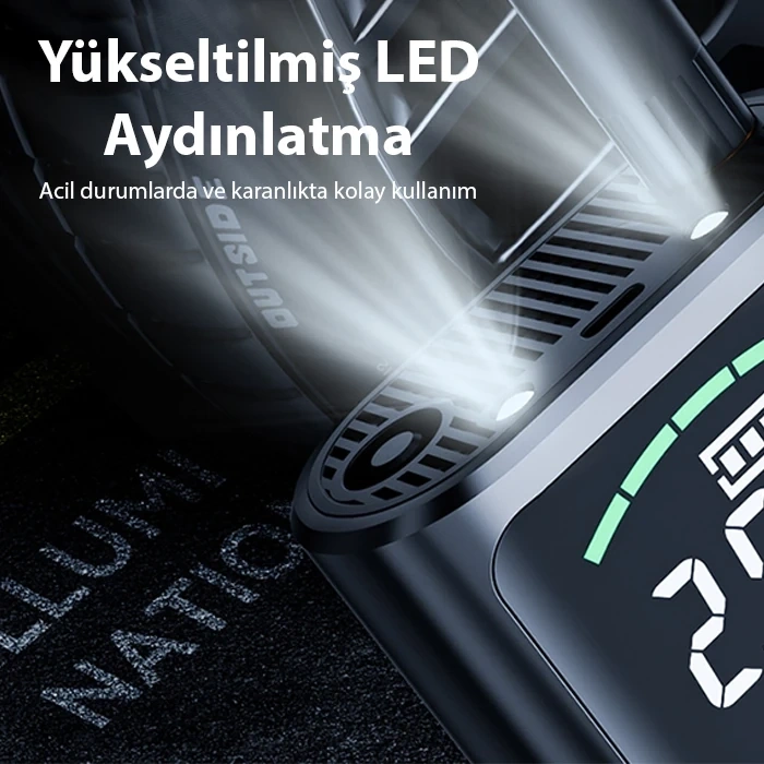 Nevamel ALLY ST-5528 Dijital Basınç Göstergeli Oto Lastik Şişirme Pompası Hava Kompresörü-(5775)