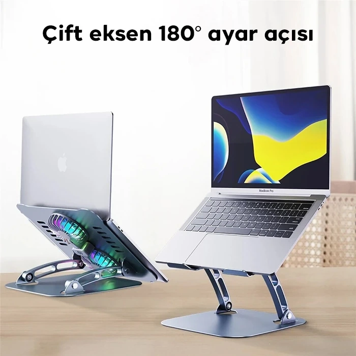 Nevamel ALLY T619G 360° Dönebilen Alüminyum Alaşım Soğutucu Masaüstü Laptop Standı-(5775)